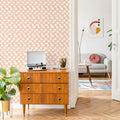 Peachy Plaid Wallpaper