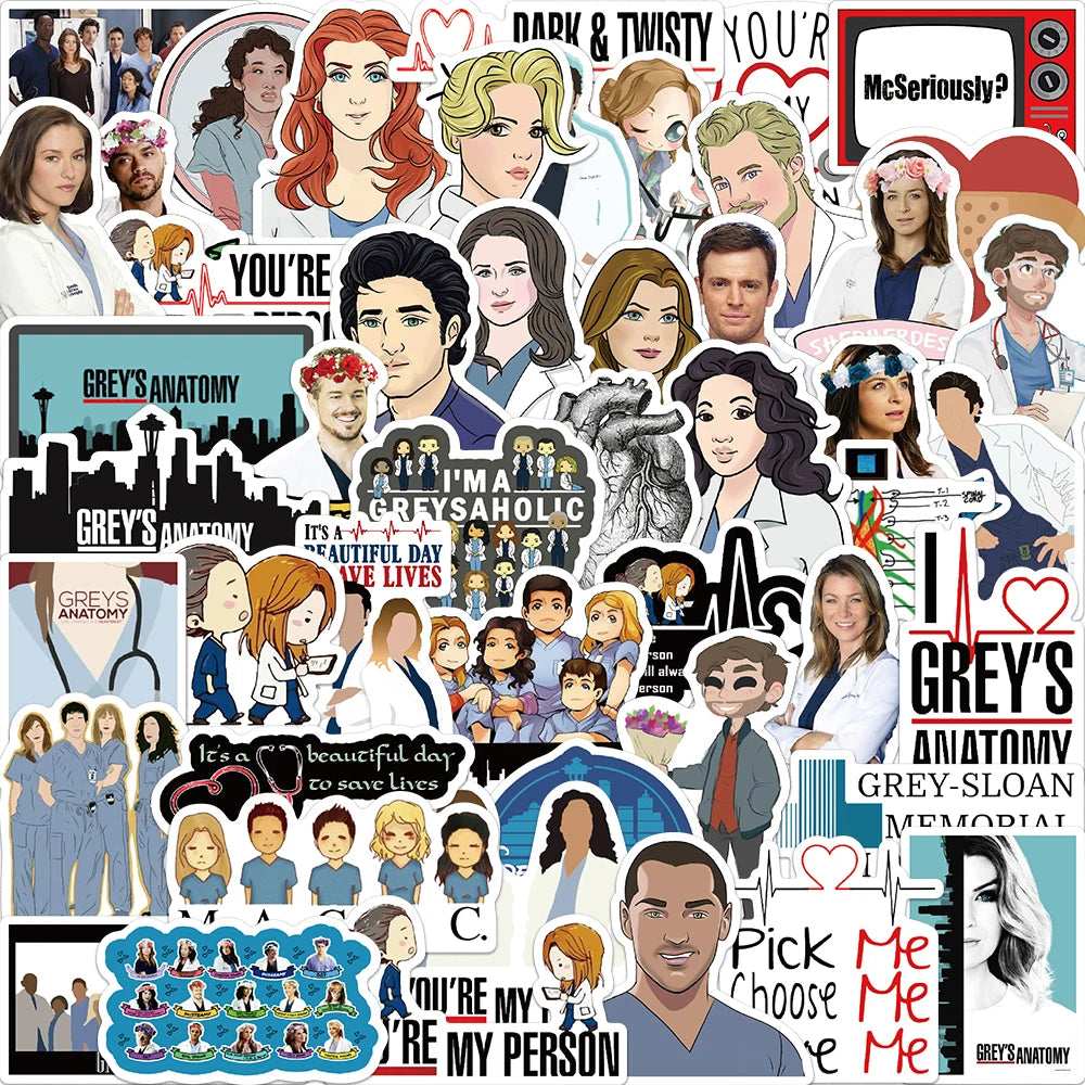 YOU’RE MY PERSON | 50pc Grey’s Anatomy Waterproof Vinyl Stickers