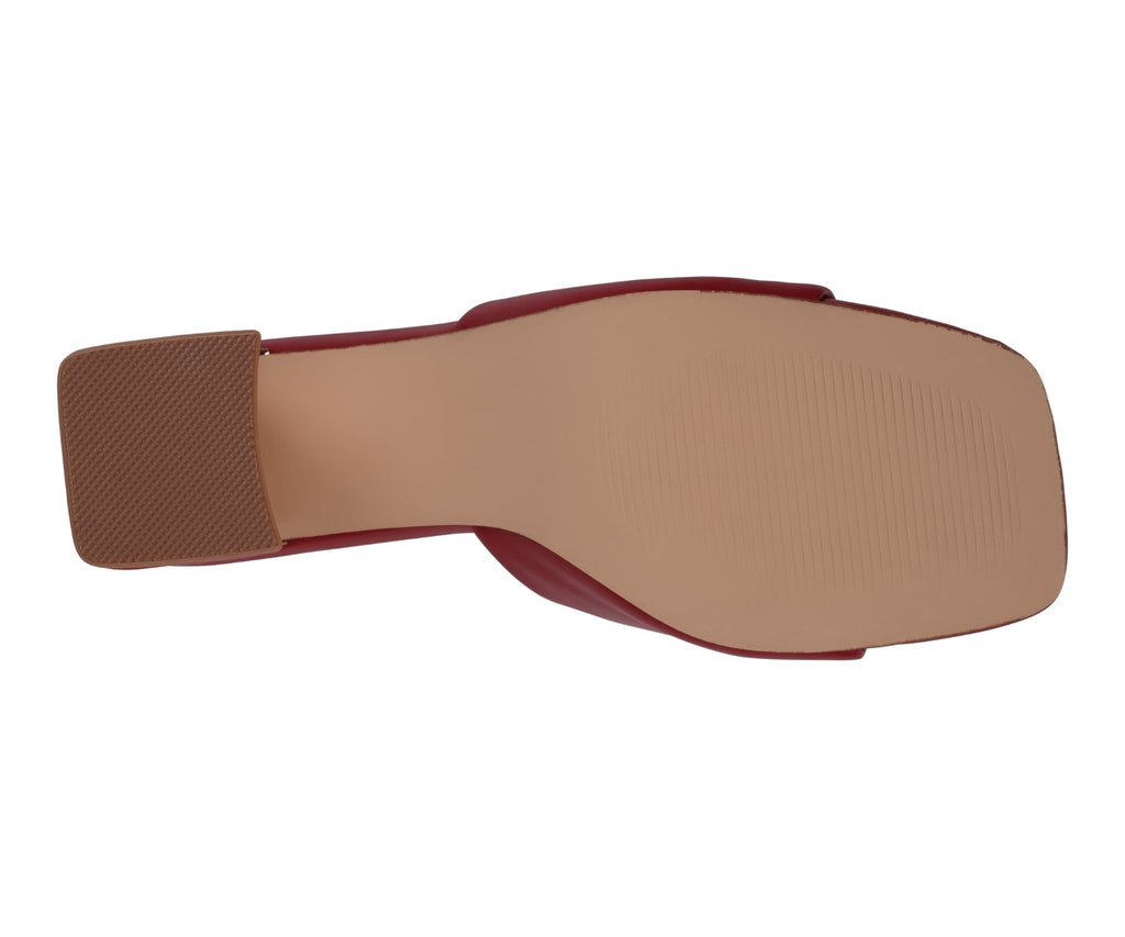 Women's Soho Red Square Toe Heeled Sandals