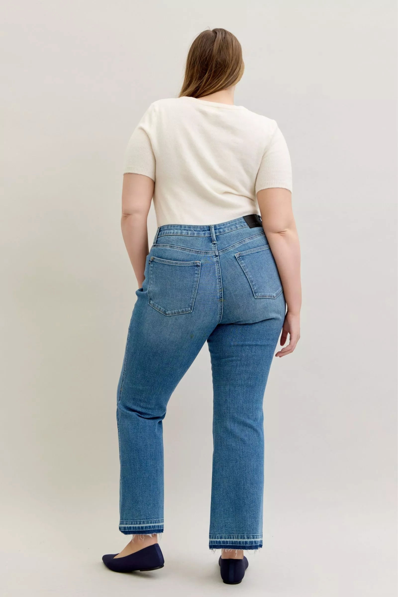 Judy Blue Mid Rise Tummy Control Release Hem Bootcut Jeans