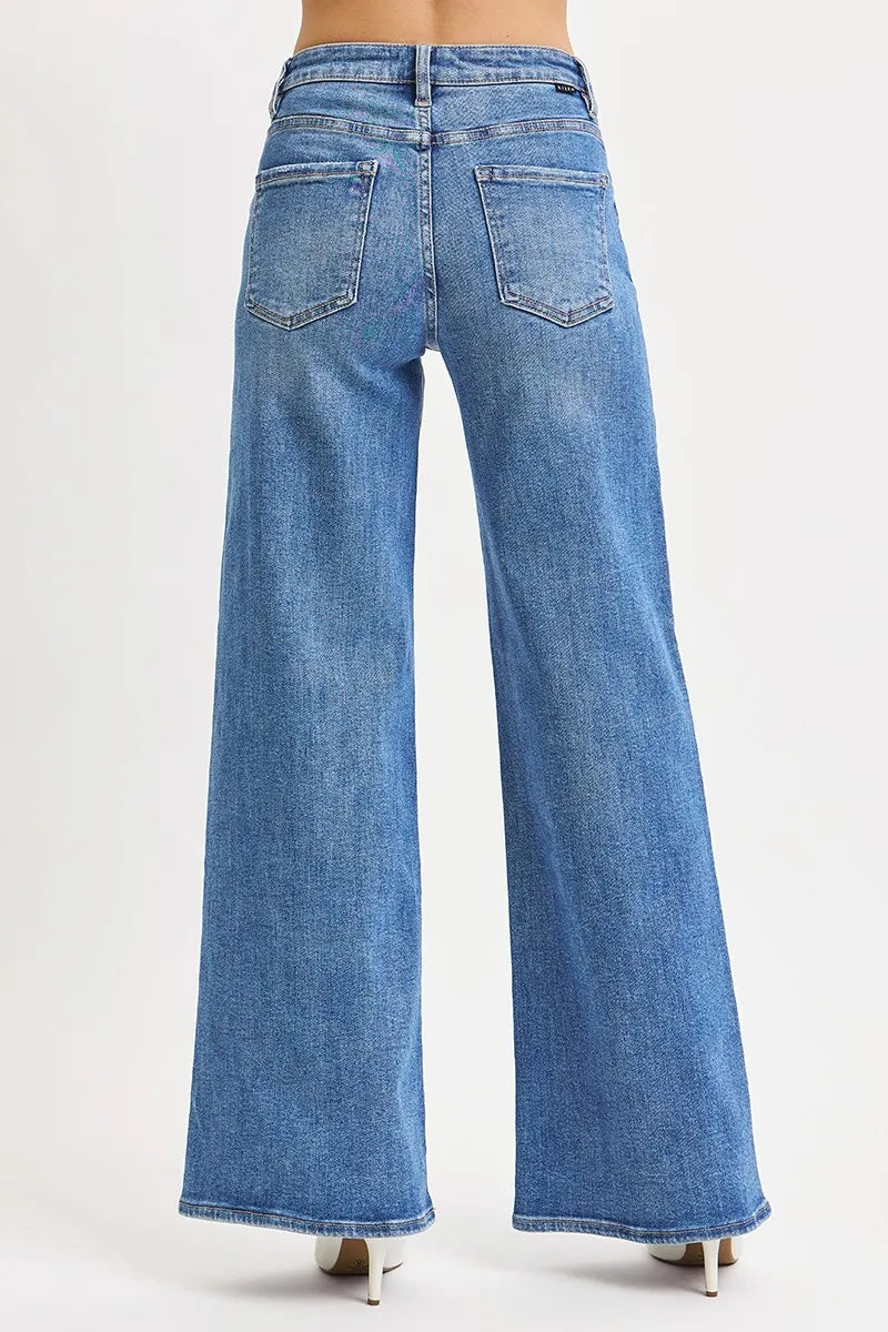 RISEN High Rise Wide Leg Jeans