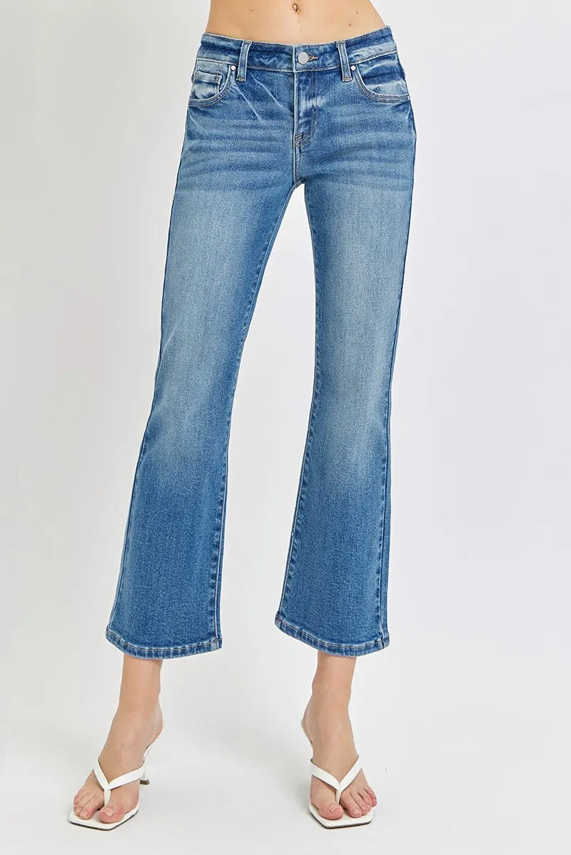 RISEN Low Rise Crop Flare Jeans