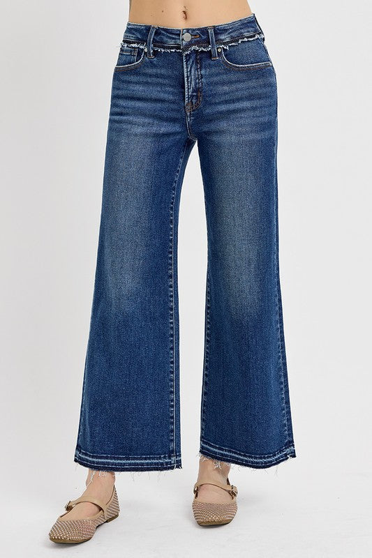 RISEN Tummy Control Dark Blue Washed Bootcut Jeans