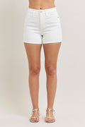 Judy Blue High-Waisted White Denim Shorts