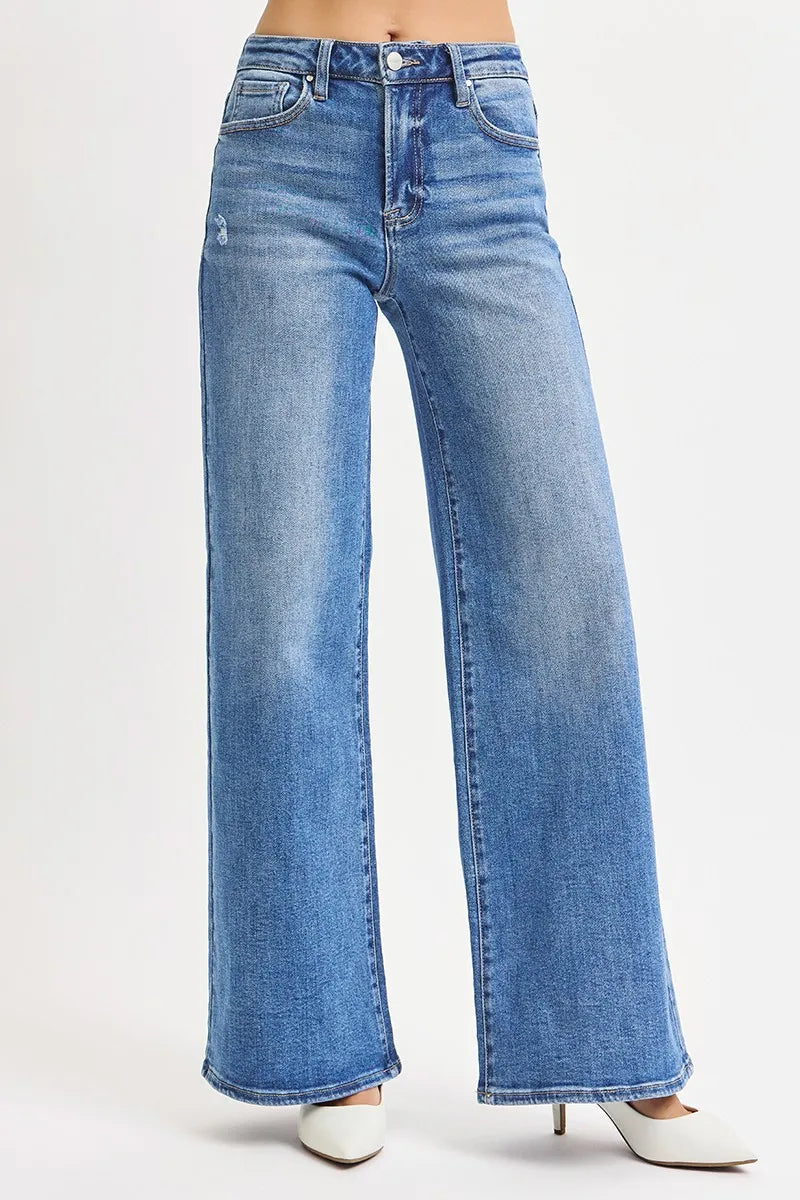 RISEN High Rise Wide Leg Jeans