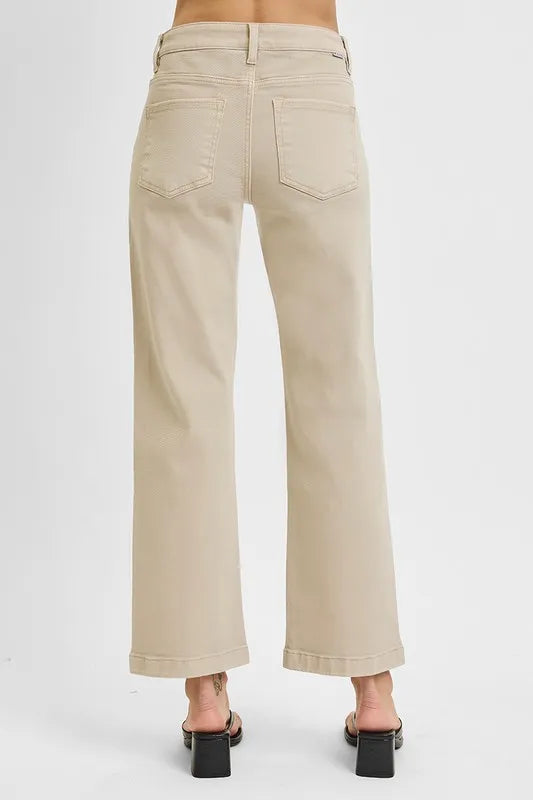 RISEN Tummy Control Mid Rise Ankle Straight Jeans