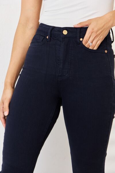 Judy Blue Clara Garment Dyed Tummy Control Blue Denim Skinny Jeans