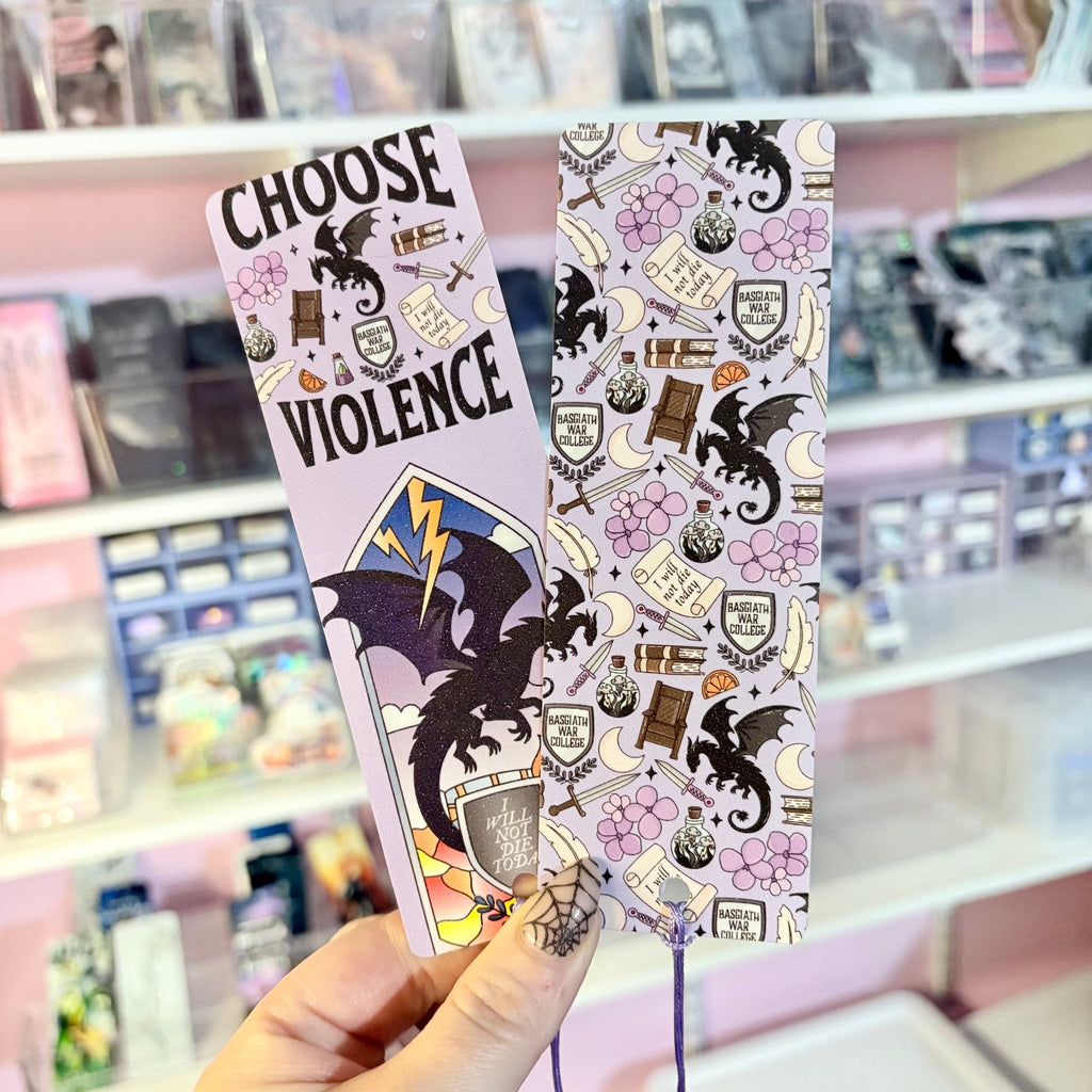 Choose Violence Dual-Sided Sparkle Cardstock Bookmark (pre-tasseled on bottom)