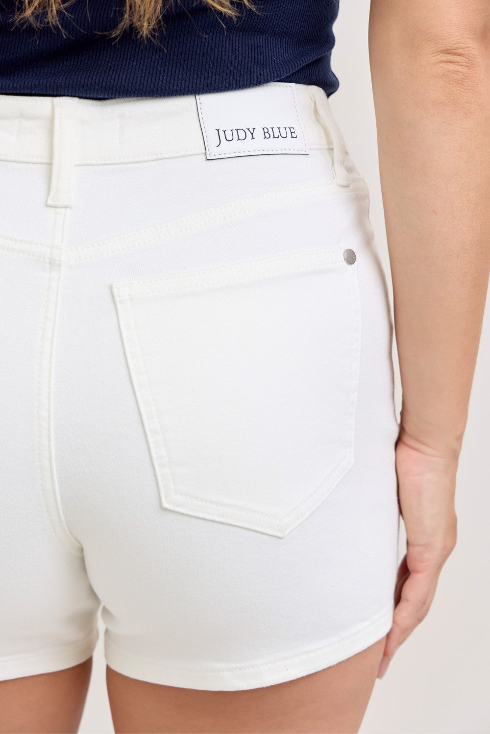 Judy Blue High-Waisted White Denim Shorts