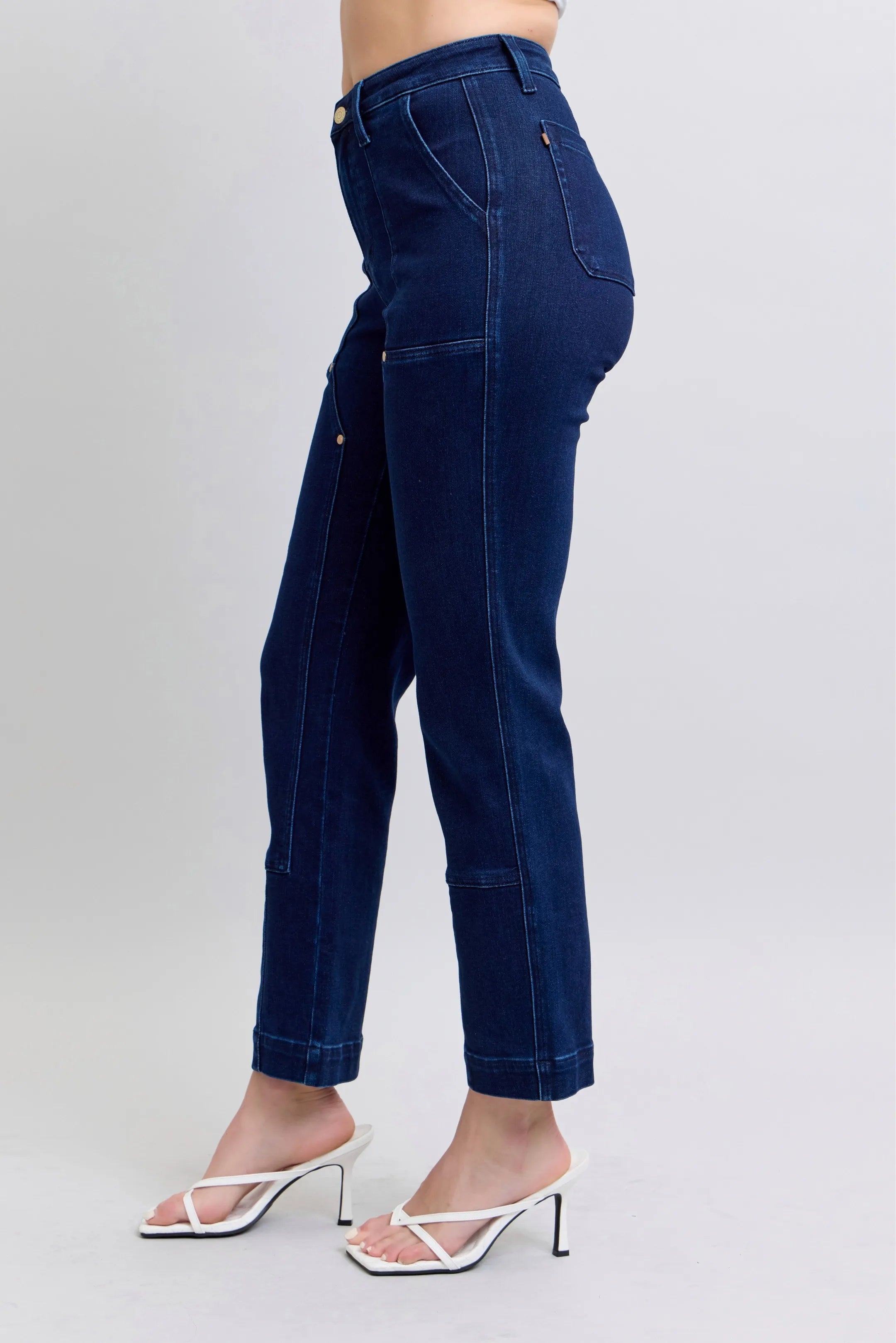 Judy Blue Edgy Glamour Indigo Wash Straight Leg Denim Jeans