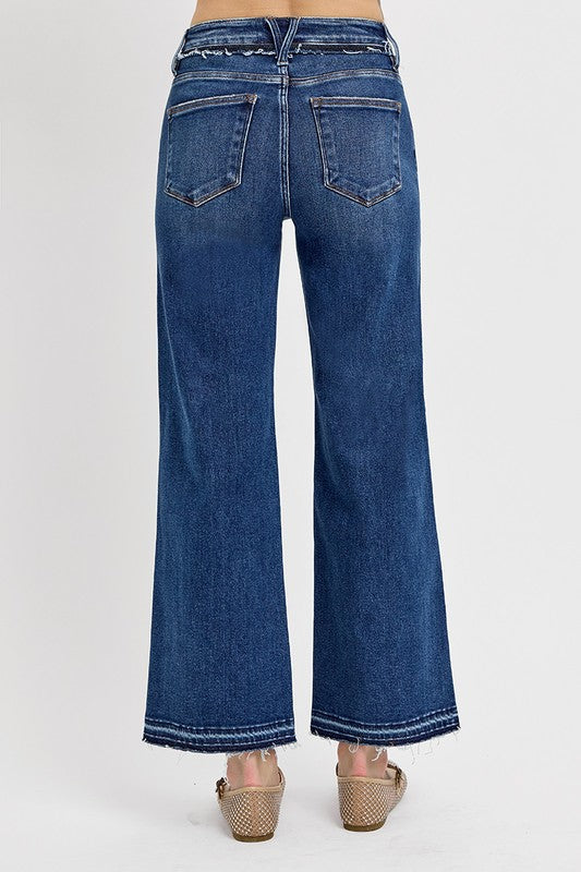 RISEN Tummy Control Dark Blue Washed Bootcut Jeans