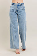 Judy Blue High Waist Wide Leg Jeans with Skewed Inseam