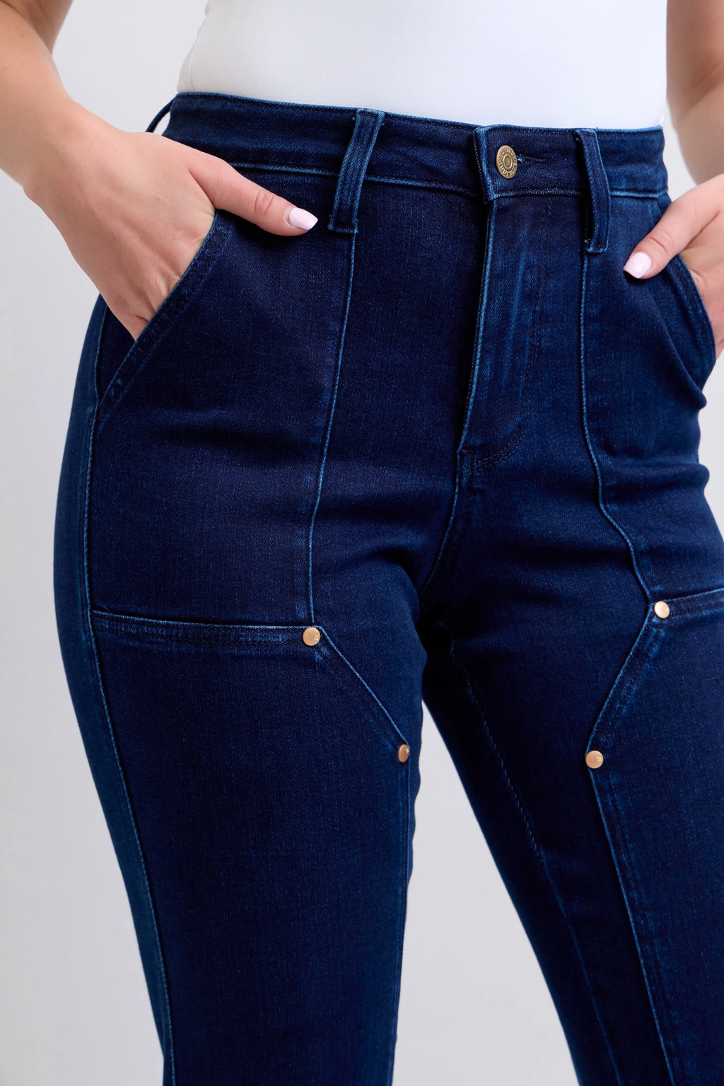 Judy Blue Edgy Glamour Indigo Wash Straight Leg Denim Jeans
