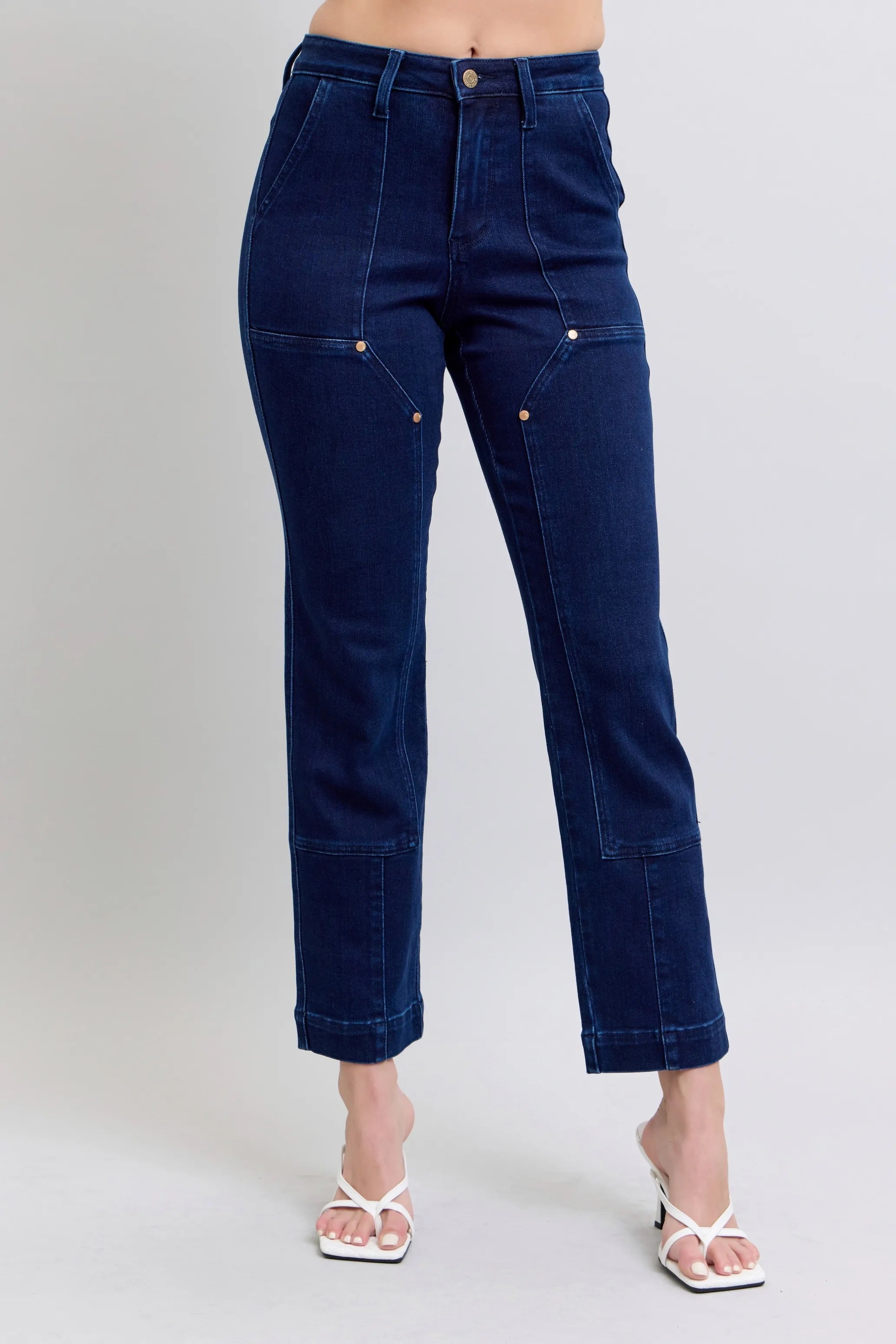 Judy Blue Edgy Glamour Indigo Wash Straight Leg Denim Jeans