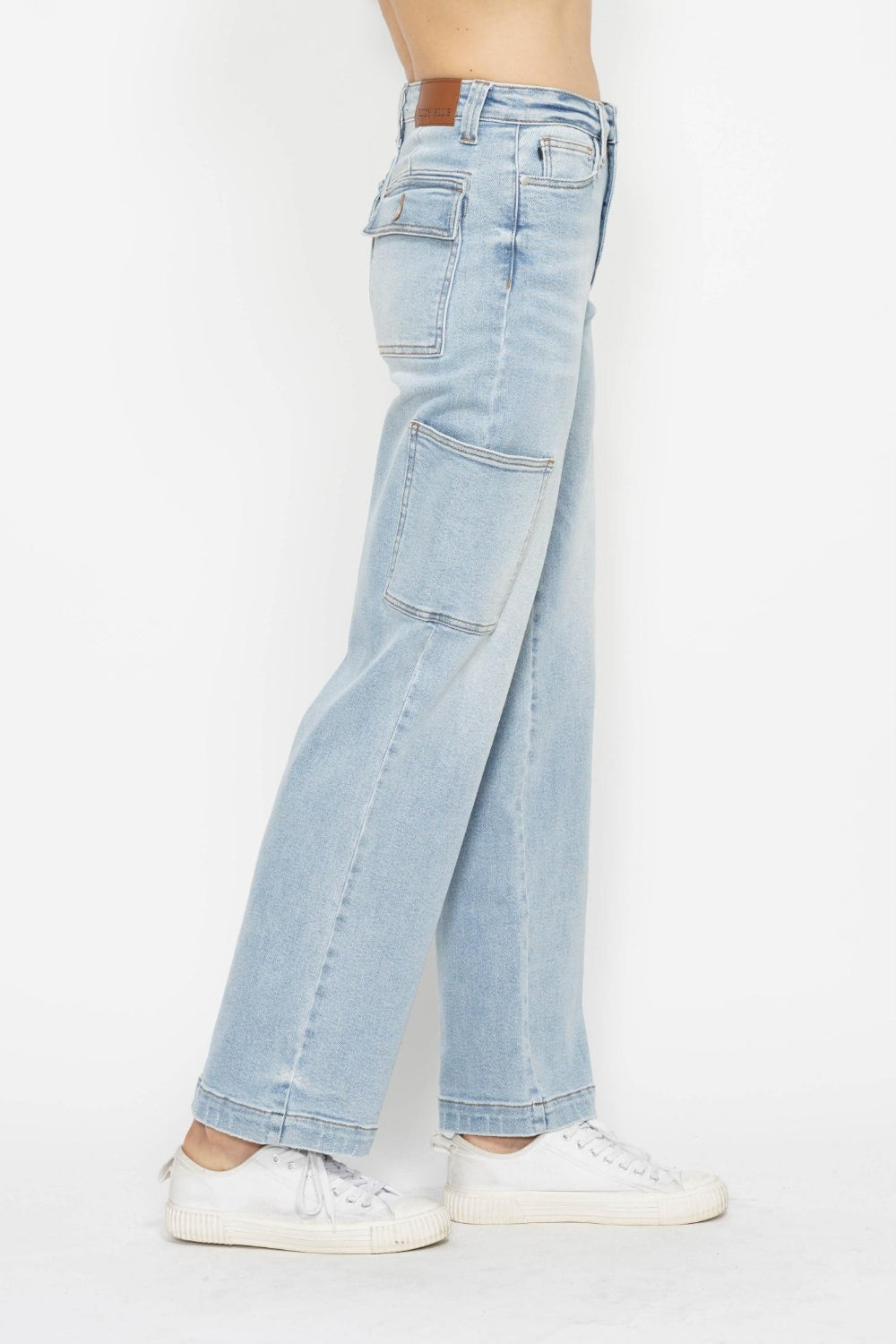 Judy Blue Straight Leg Light Blue Denim Cargo Jeans