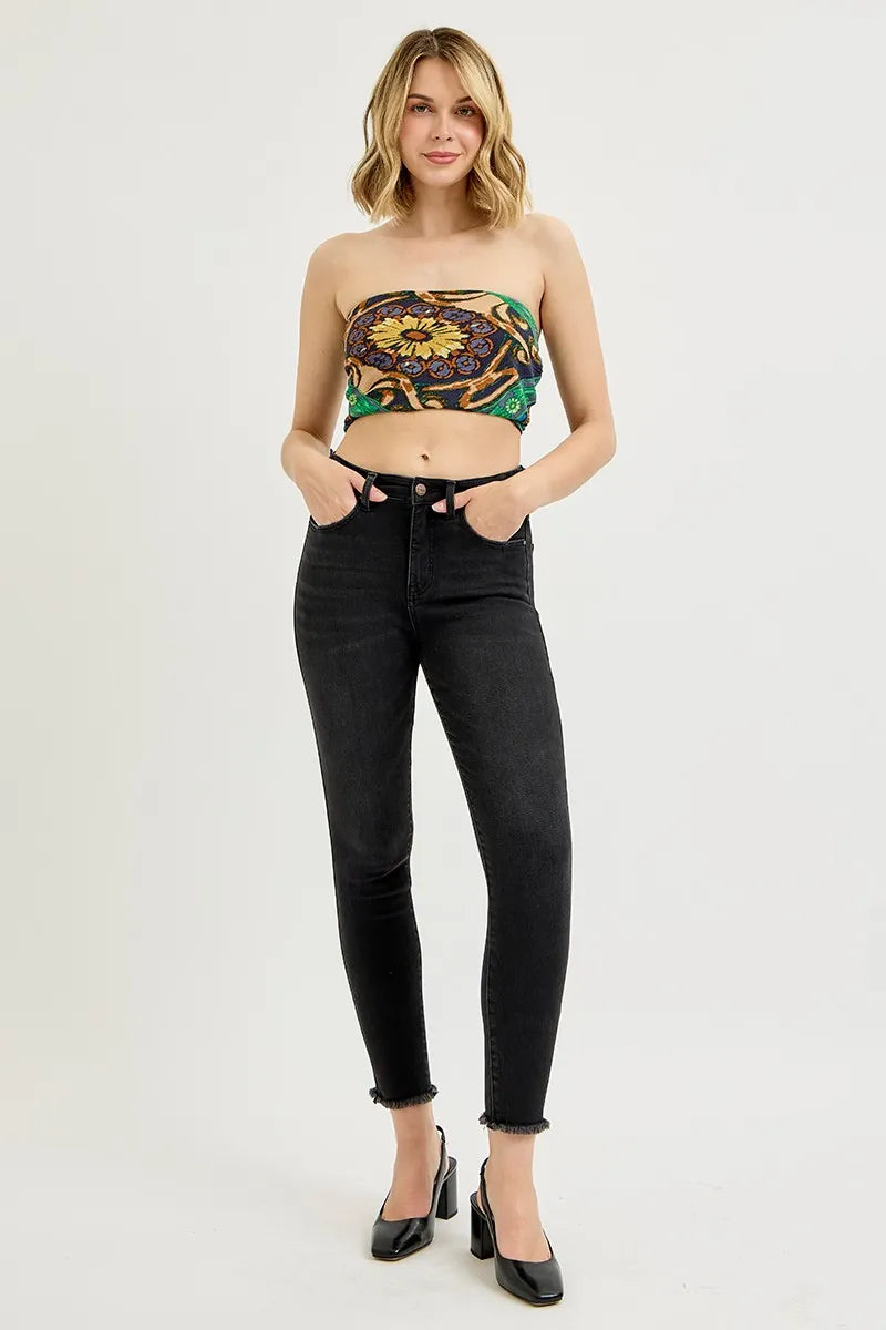 RISEN Tummy Control High Rise Adjustable Waist Skinny Jeans