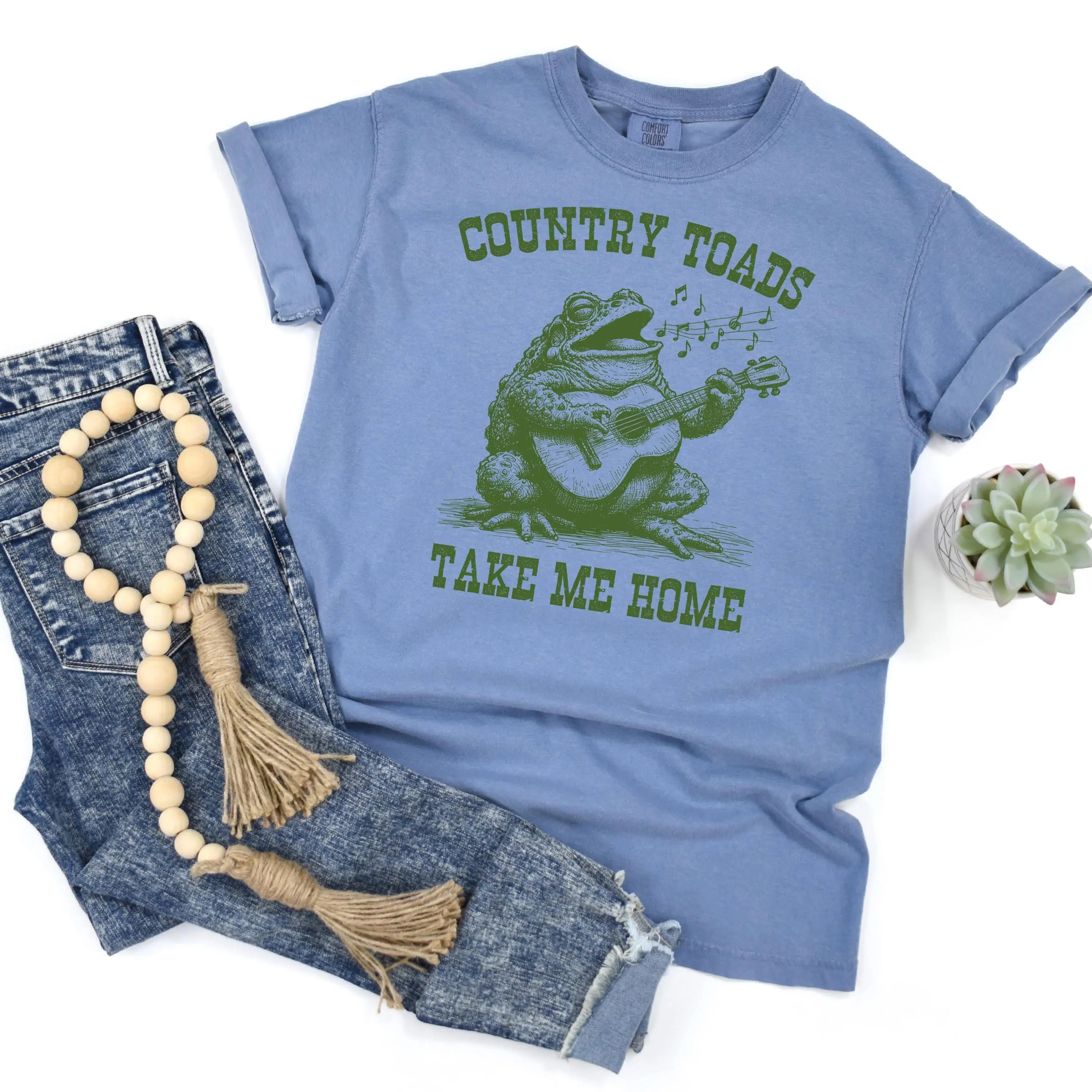 Funny Frog Shirt – Vintage Washed Tee | Country Music Shirt, Comfort Colors Tee