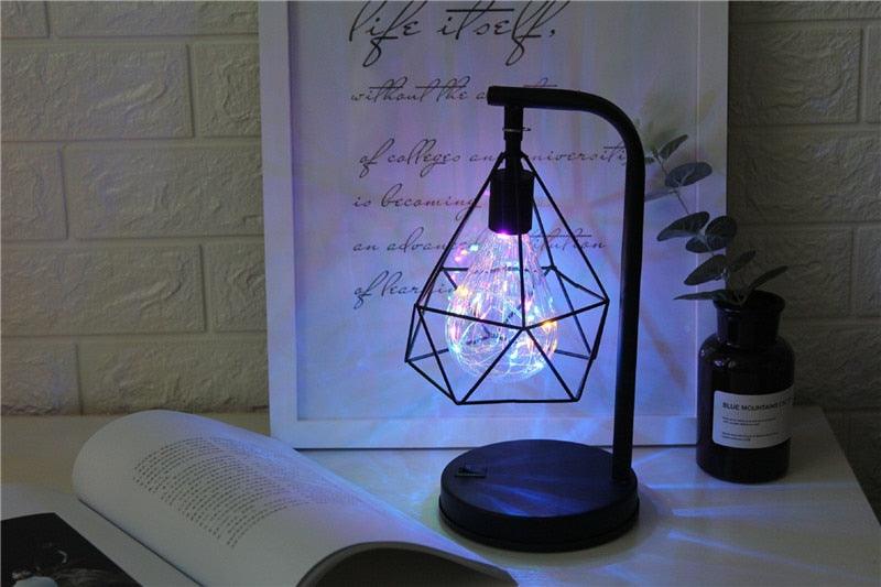 Retro Iron Art Minimalist Table Lamp Reading Lamp Vintage Night Lamp for Bar Bedroom Bedside Lighting Home Deco Lamp Bedside New Cute Study Lamps for Bedroom Décor