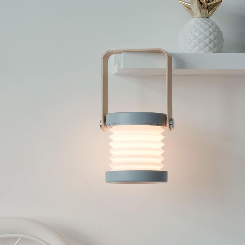 Retractable Bedroom Bedside Reading Light Folding Led Desk Lamp Wooden Handle Portable Lantern Light For Camping Emergency Lamps Decorative Table Lamp Cute Study Lamps for Bedroom Décor