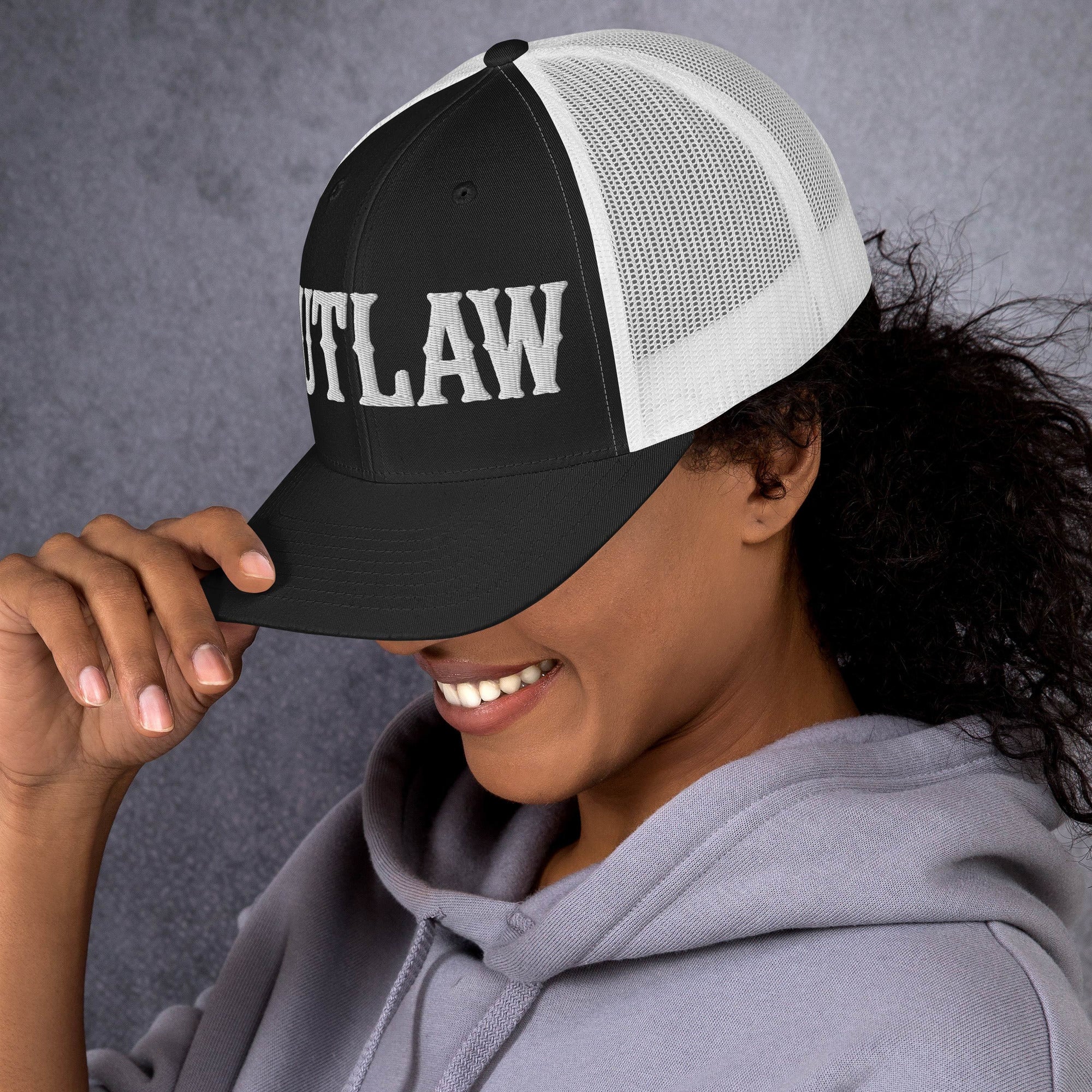 OUTLAW 3D Puffy Embroidered Retro Trucker Cap