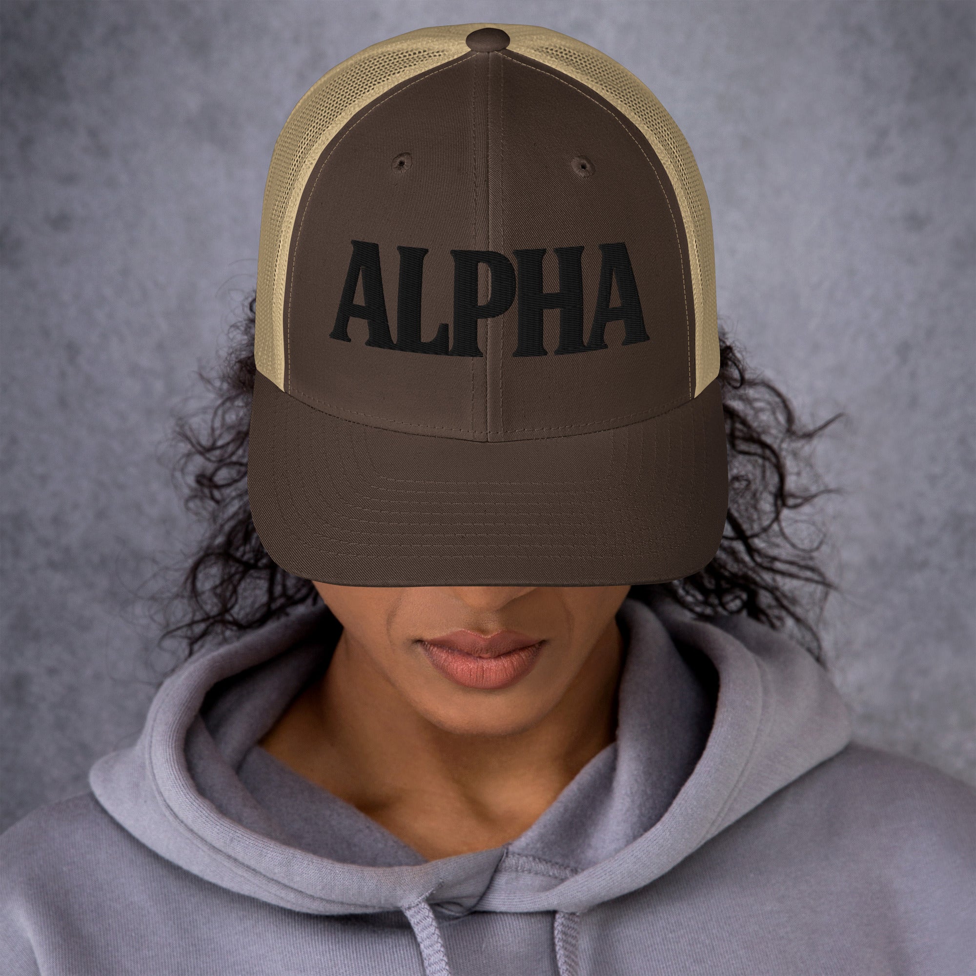 ALPHA 3D Puffy Embroidered Retro Trucker Hat