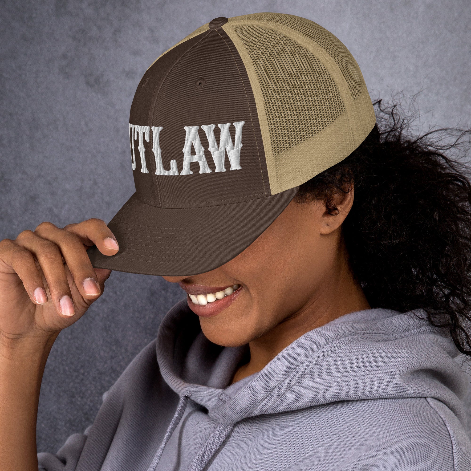 OUTLAW 3D Puffy Embroidered Retro Trucker Cap