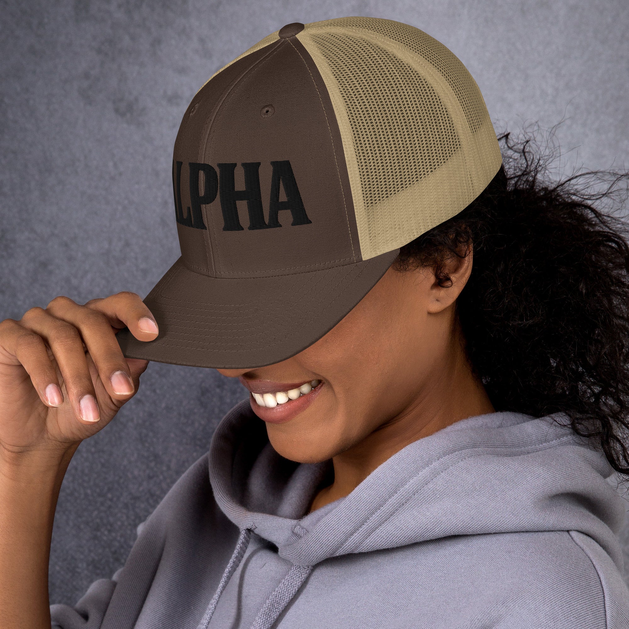 ALPHA 3D Puffy Embroidered Retro Trucker Hat