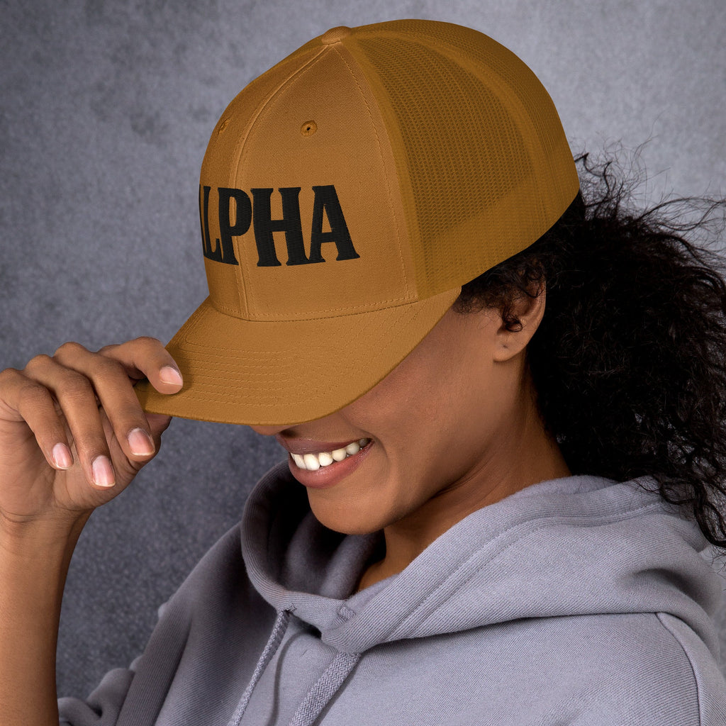 ALPHA 3D Puffy Embroidered Retro Trucker Hat