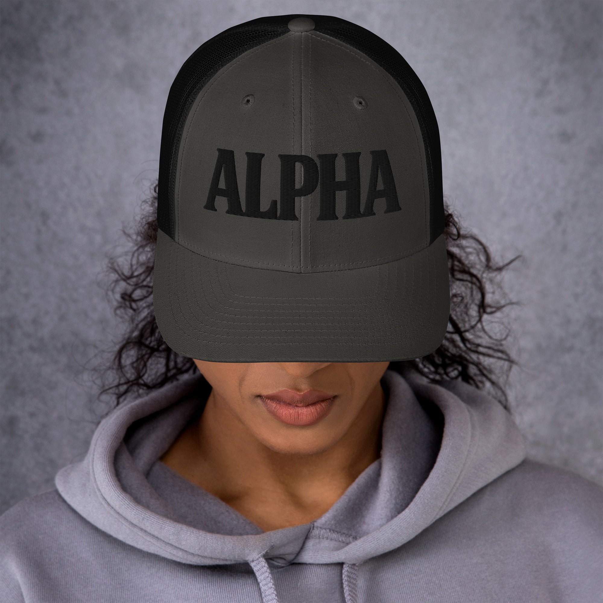 ALPHA 3D Puffy Embroidered Retro Trucker Hat