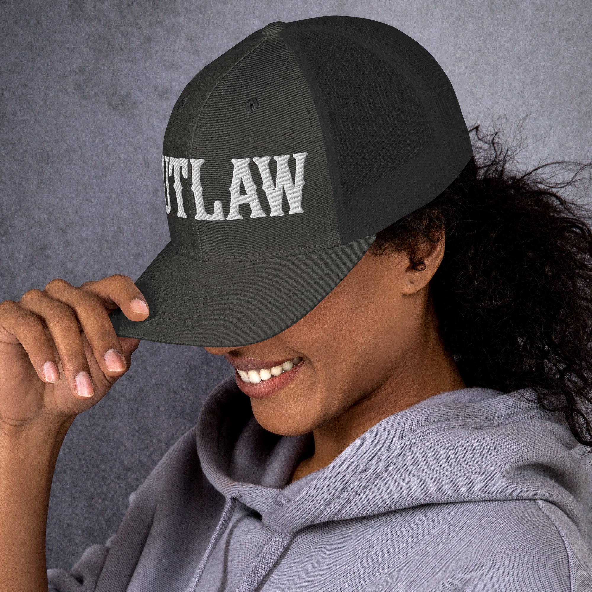 OUTLAW 3D Puffy Embroidered Retro Trucker Cap