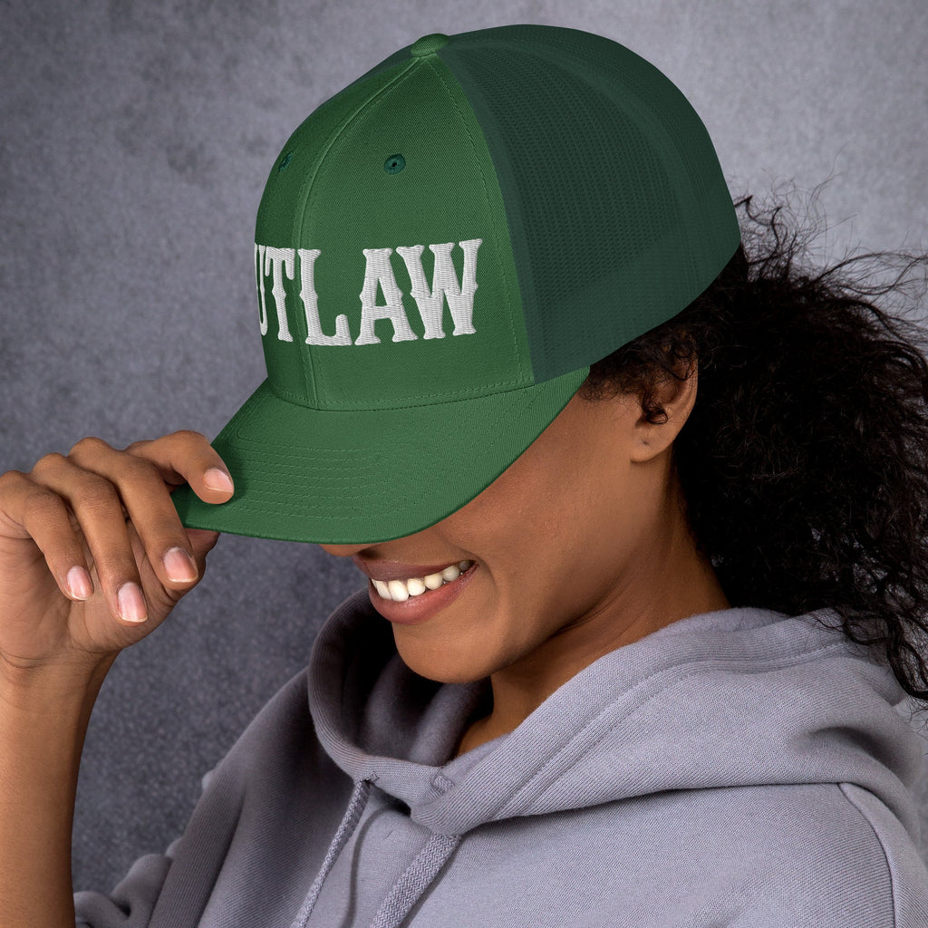 OUTLAW 3D Puffy Embroidered Retro Trucker Cap