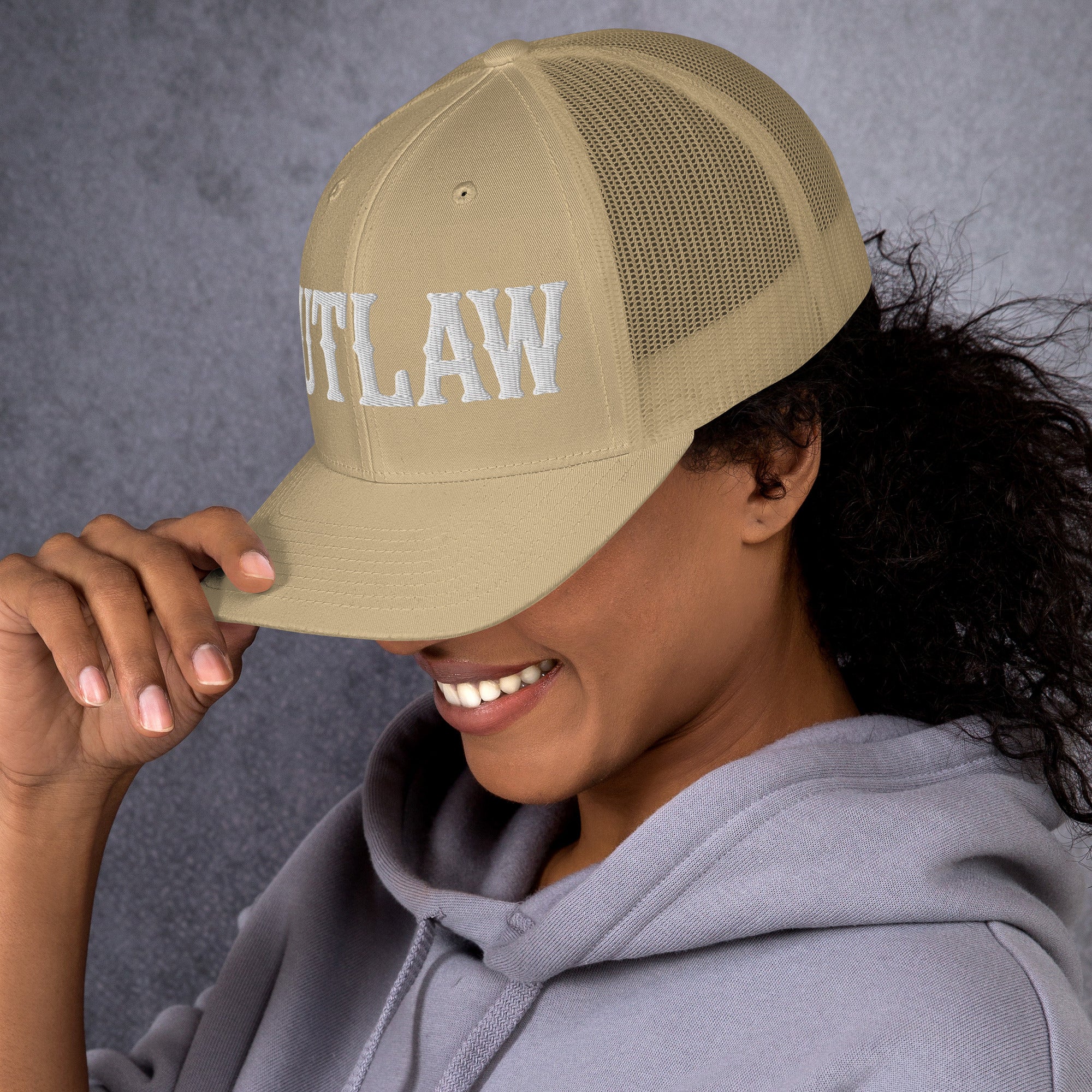 OUTLAW 3D Puffy Embroidered Retro Trucker Cap