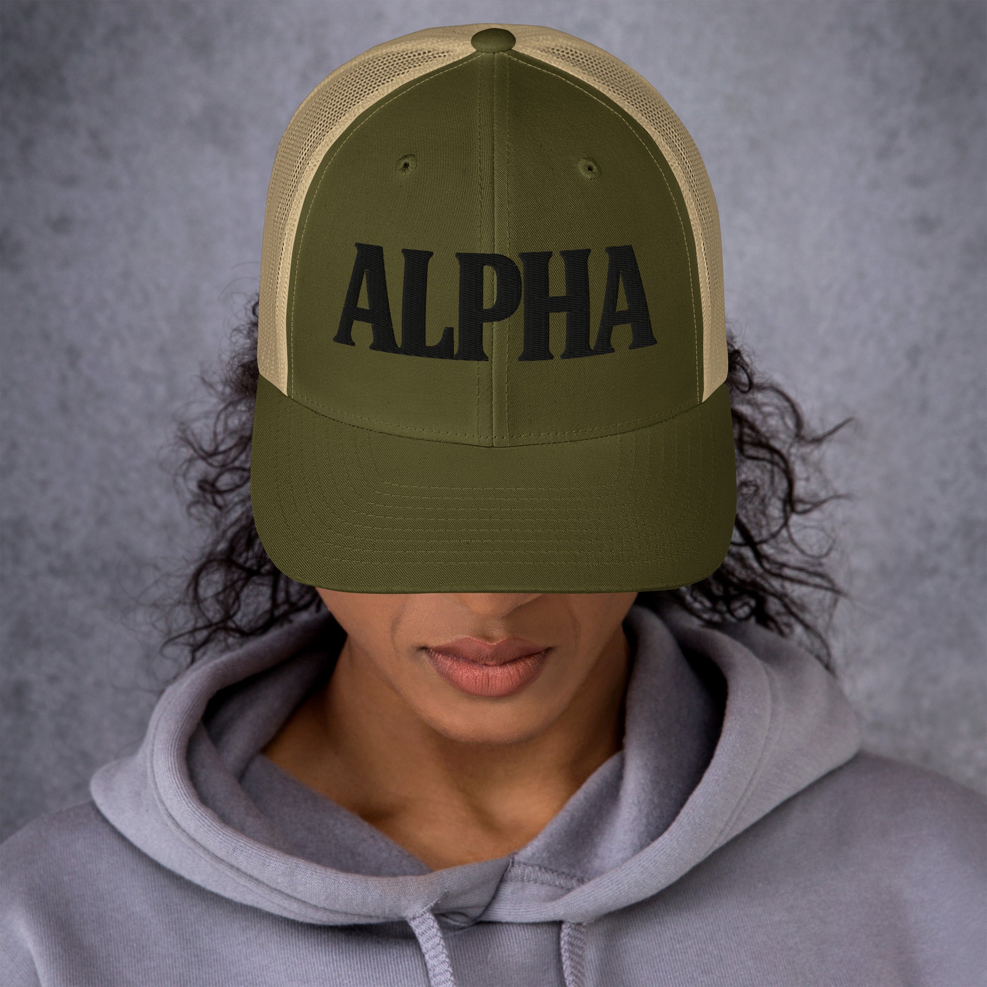 ALPHA 3D Puffy Embroidered Retro Trucker Hat