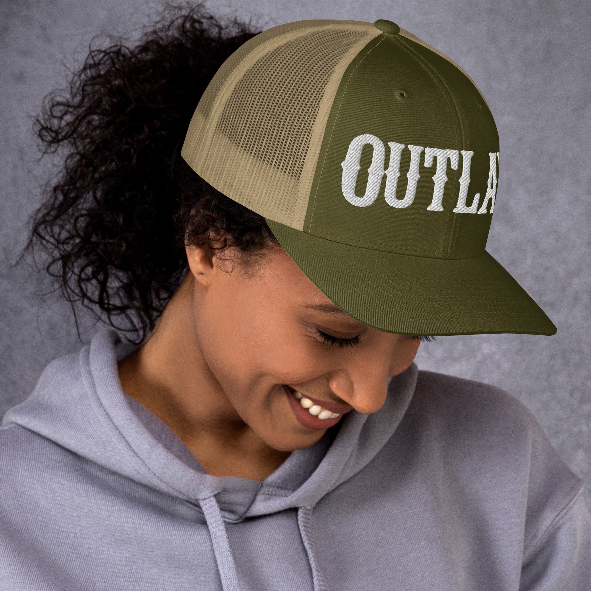 OUTLAW 3D Puffy Embroidered Retro Trucker Cap