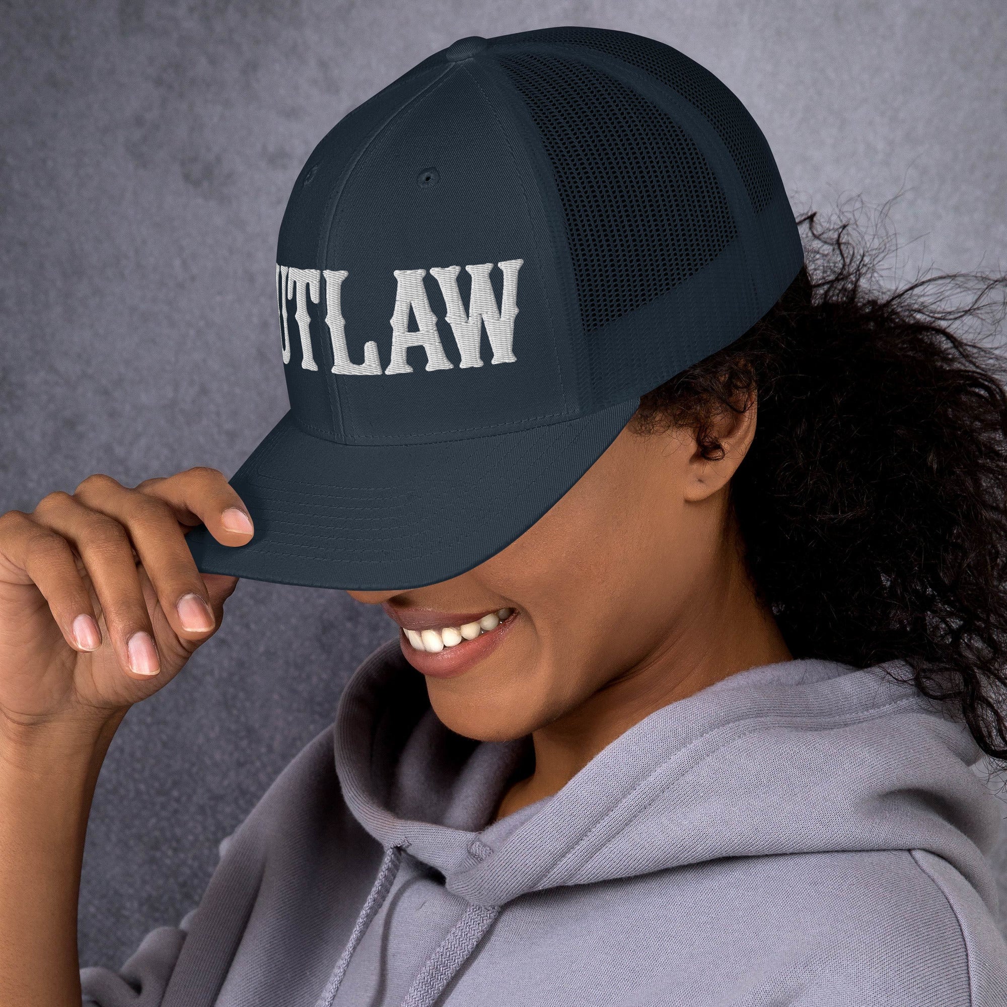 OUTLAW 3D Puffy Embroidered Retro Trucker Cap