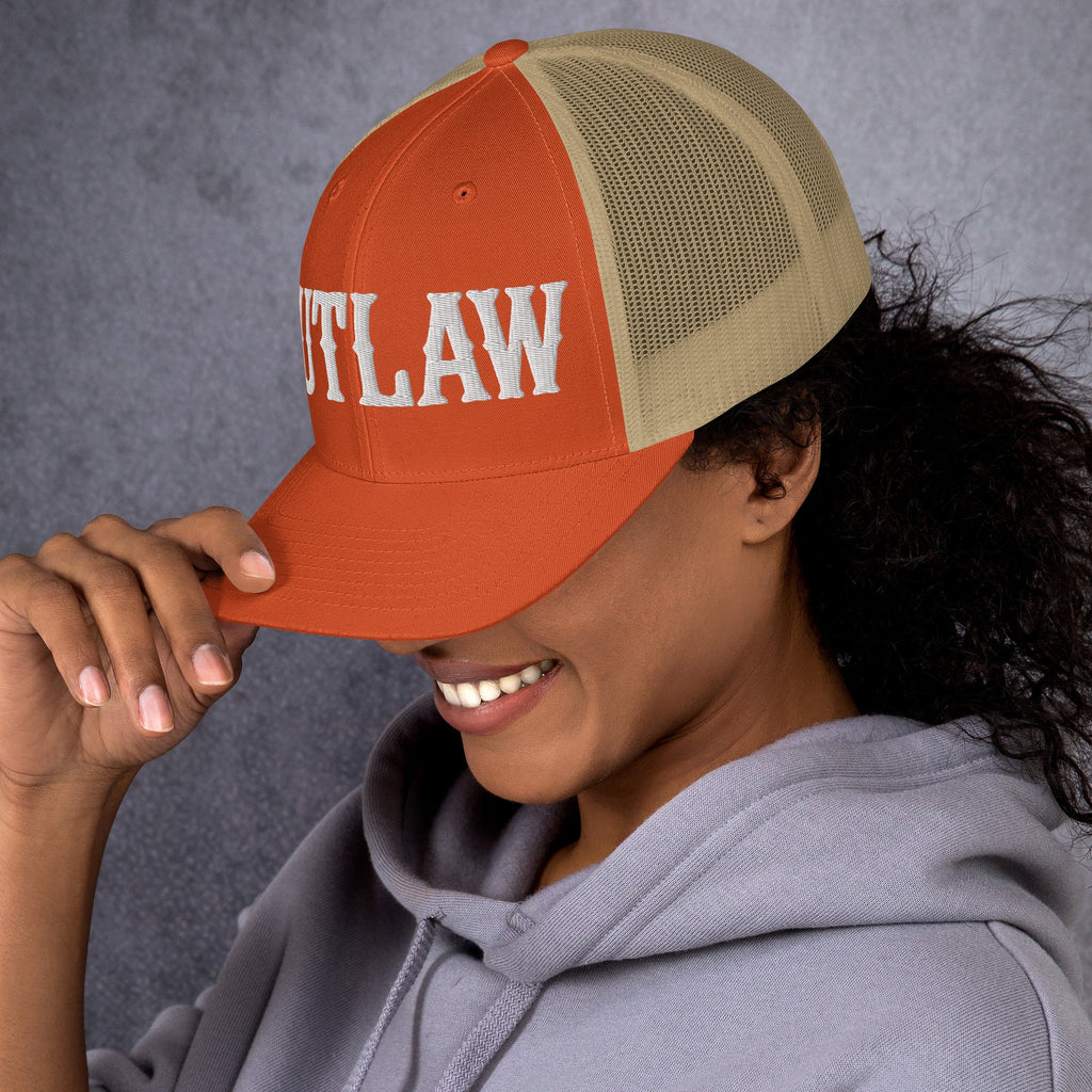 OUTLAW 3D Puffy Embroidered Retro Trucker Cap