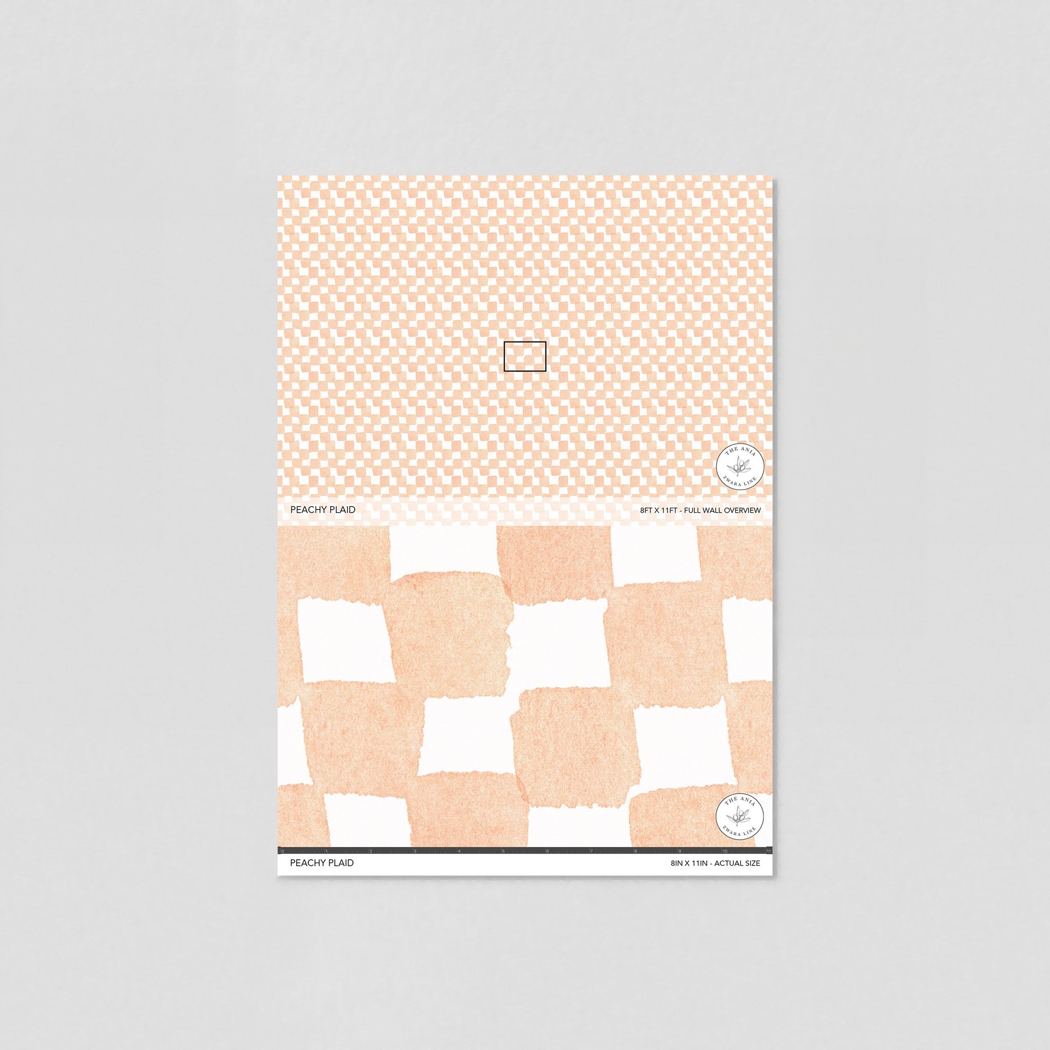 Peachy Plaid Wallpaper